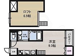 アソルティ本陣北 ワンルームの間取図画像