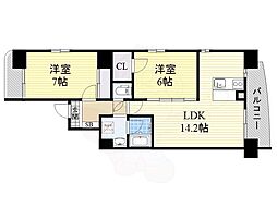 さくらヒルズフジミ 2LDKの間取図画像