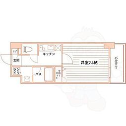 アプリーレ代官町 1Kの間取図画像