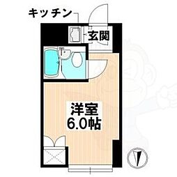 金山ハイホーム ワンルームの間取図画像