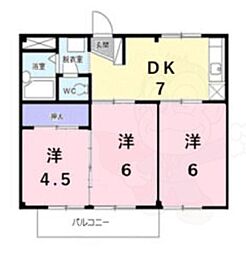 コーポにしふか 3DKの間取図画像
