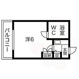フィールドシティー新栄第1 1Kの間取図画像