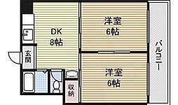 栄ファイブマンション 2DKの間取図画像