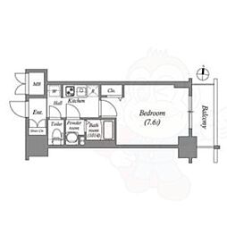 SHOKEN Residence名古屋 太閤通 1Kの間取図画像