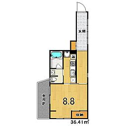 菊岡家室町館 1Kの間取図画像