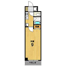 ポポラーレ御池 1Kの間取図画像