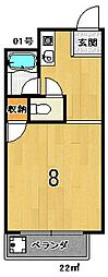 アパートメント御所西 1Kの間取図画像