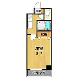 アクティー堀川No.7 1Kの間取図画像