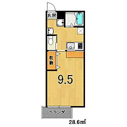 ルミノール西陣 1Kの間取図画像
