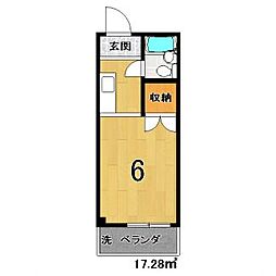 プチメゾン石田 1Kの間取図画像