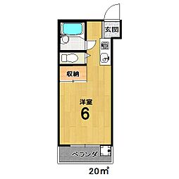 レジデンス西陣21 ワンルームの間取図画像