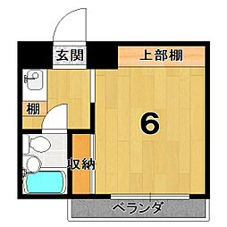 カルフール北村 ワンルームの間取図画像