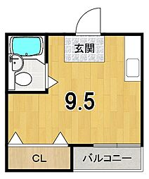 メゾン加後 ワンルームの間取図画像
