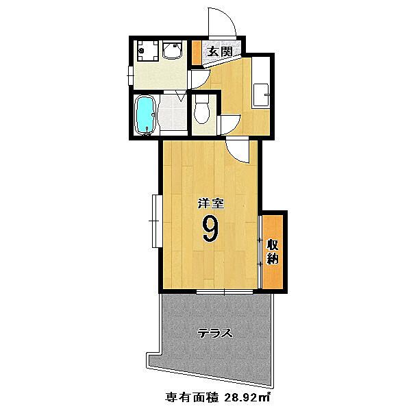 メゾン・ハーモニー 2H｜京都府京都市伏見区深草稲荷中之町(賃貸マンション1K・2階・28.92㎡)の写真 その2