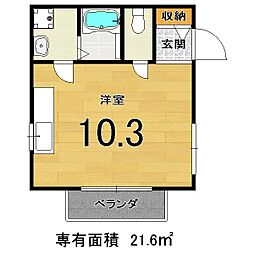 VIEFLAT・L ワンルームの間取図画像