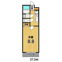 メゾンクレア 1Kの間取図画像