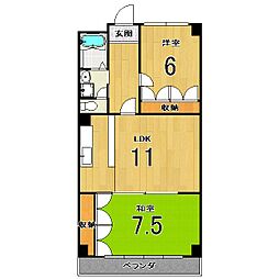 ラベンダー90 2LDKの間取図画像