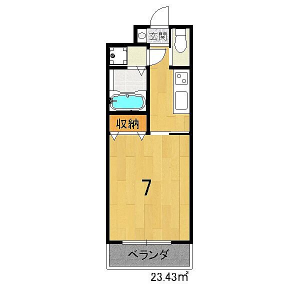 Soleil LevantII 210｜京都府京都市北区上賀茂六段田町(賃貸アパート1K・2階・23.43㎡)の写真 その2