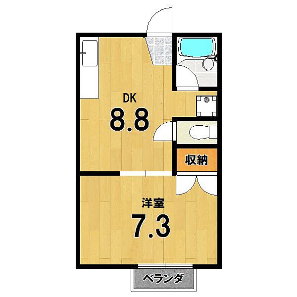 ペントハウス1990 203｜京都府京都市左京区上高野木ノ下町(賃貸アパート1DK・2階・25.92㎡)の写真 その2