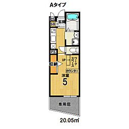 REVE de 京都下鴨 1階1Kの間取り