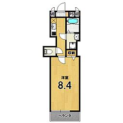 GRANDECOURT御薗橋 1Kの間取図画像