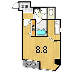 ウインドベル北大路 ワンルームの間取図画像