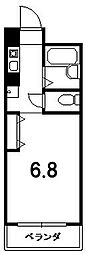 稲井ハイツ北山 1Kの間取図画像