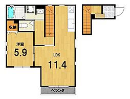 よしの庄 1LDKの間取図画像