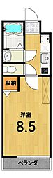 仮称)フラッティ紫竹北栗栖町 1Kの間取図画像
