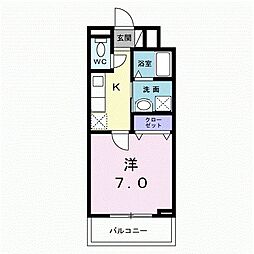 京都市北区大宮北林町アパート 1Kの間取図画像