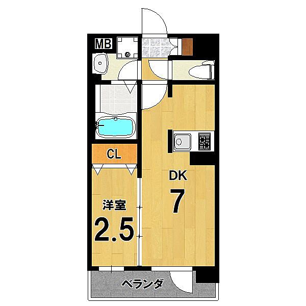 アクアプレイス京大北OX 304｜京都府京都市左京区田中大久保町(賃貸マンション1DK・3階・26.13㎡)の写真 その2