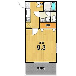 CROSS.BLDII 1階1Kの間取り