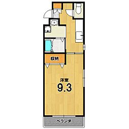 ラフォーレ岡崎 4階1Kの間取り