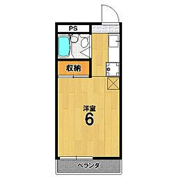 グリーンハイツ田島 ワンルームの間取図画像