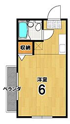 メゾンパンヒル ワンルームの間取図画像