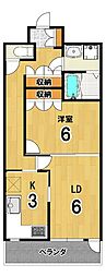 クリヨン岡崎 1LDKの間取図画像