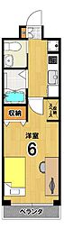 エステムプラザ京都三条大橋 1Kの間取図画像