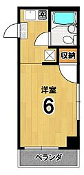 ヒノキハイツ ワンルームの間取図画像