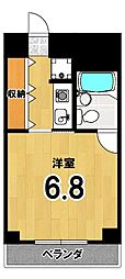 第2百合マンション 1Kの間取図画像