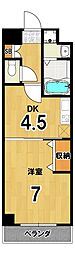 エス・キュート京都下鴨東 1DKの間取図画像