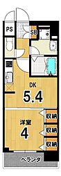 ベラジオ京都一乗寺2 1DKの間取図画像