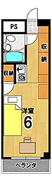 コーポ樋ノ口 ワンルームの間取図画像
