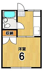 ヴィラ本間・2 1Kの間取図画像