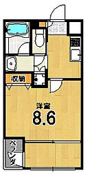 SunPalace里ノ前 1Kの間取図画像