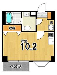 フルフィルたかの 1Kの間取図画像