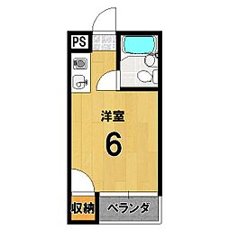 メゾン東一条 ワンルームの間取図画像