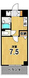 メゾンブリアン 1Kの間取図画像