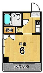 ヒノキハイツ ワンルームの間取図画像