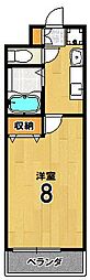 白川ベリタス 1Kの間取図画像