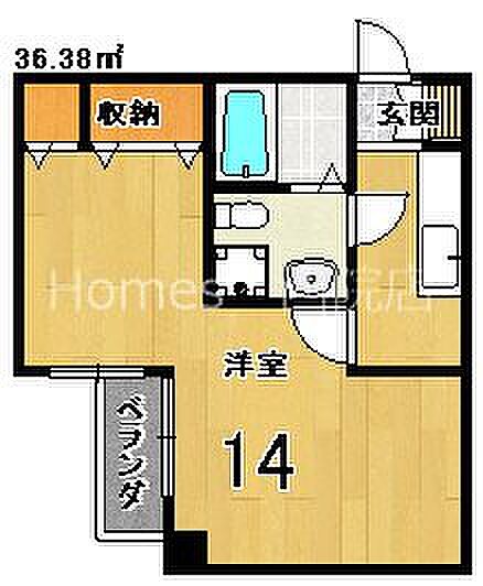 デ・アッシュ西京極 310｜京都府京都市右京区西京極西大丸町(賃貸マンション2K・3階・36.38㎡)の写真 その2